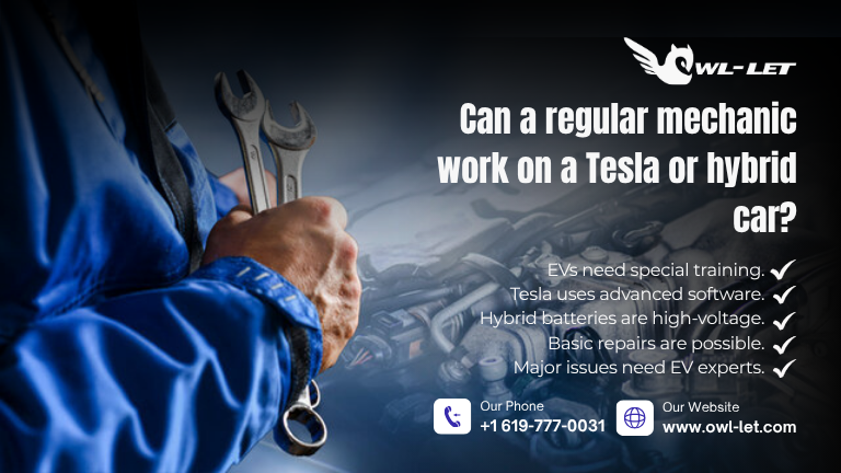Can a regular mechanic work on a Tesla or hybrid car?