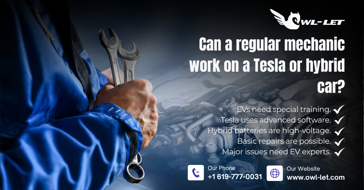 Can a regular mechanic work on a Tesla or hybrid car?